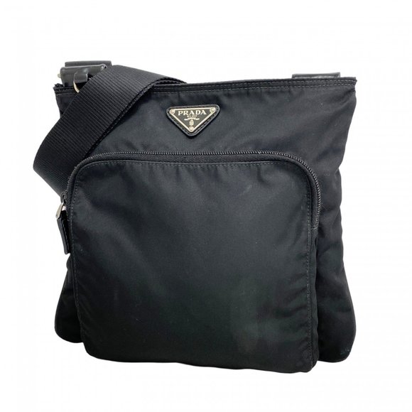 Prada Shoulder Bag Nylon Black Women's - Picture 1 of 12